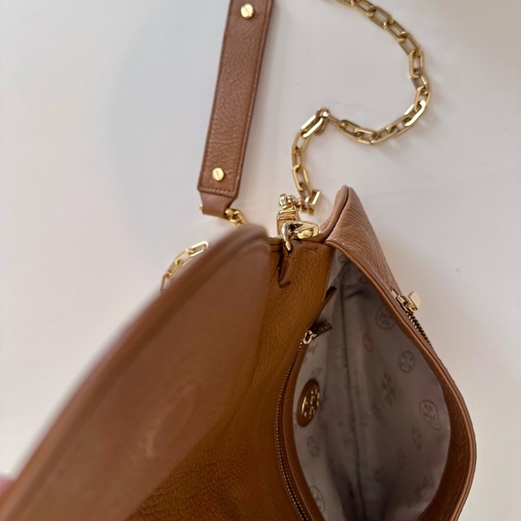 Brown Leather Chain 3-Way Bag By Tory Burch Excellent Condition - Picture 6 of 8